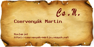 Cservenyák Martin névjegykártya