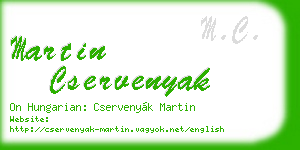 martin cservenyak business card