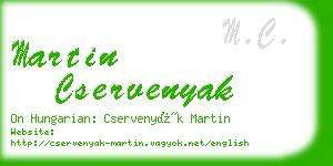 martin cservenyak business card